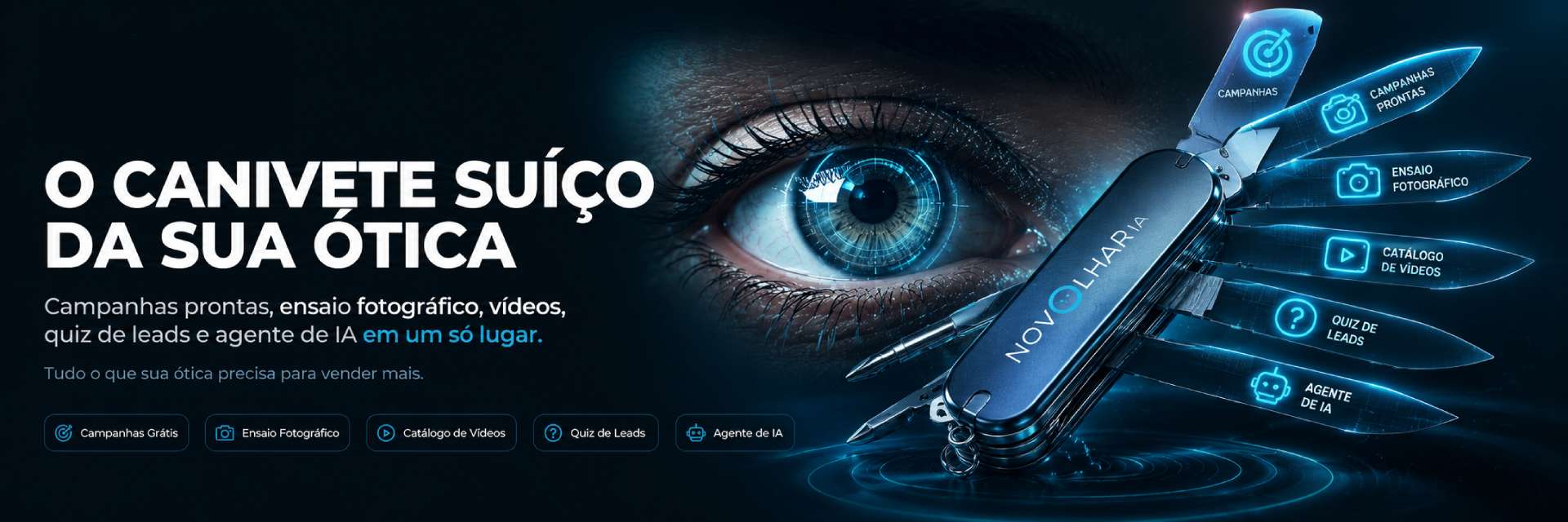 Novo Olhar IA — Plataforma de marketing pra óticas