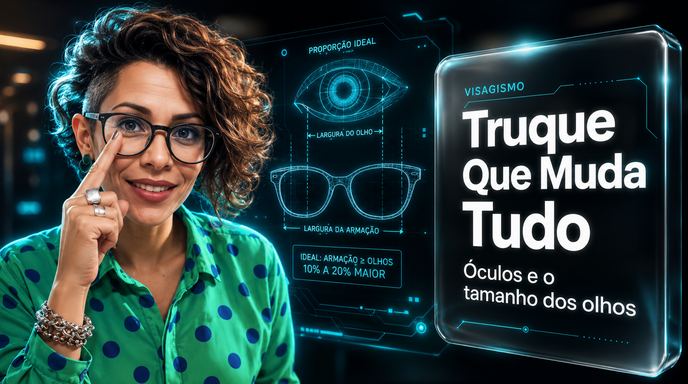 Óculos e o tamanho dos olhos (truque de visagismo)