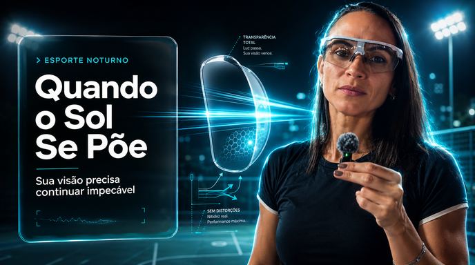 Lentes transparentes para esporte noturno